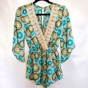 ILLA ILLA Embroidered ROMPER Sz S